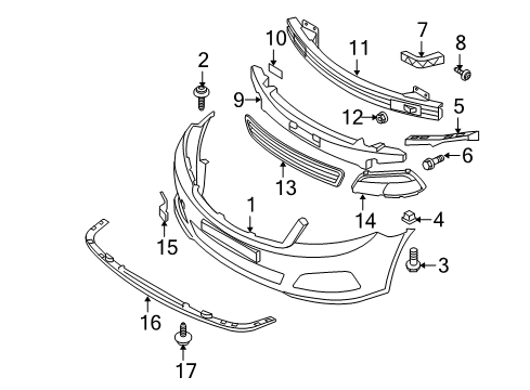 2009 Kia Optima Front Bumper Front Bumper Side Grille, Right Diagram for 865642G500