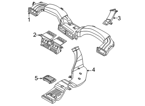 2022 Kia Carnival Ducts Cover-Rear Duct Diagram for 97363A9000