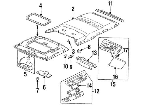 1997 Honda Odyssey Interior Trim - Roof Grab Rail *YR169L* (MILD BEIGE) Diagram for 83240-SH3-000YN