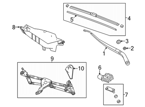 2021 Acura TLX Wipers Link Assembly A Diagram for 76520-TGV-A01
