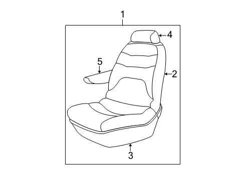 2002 Dodge Grand Caravan Front Seat Components Front Seat Cushion Diagram for UK601L5AA