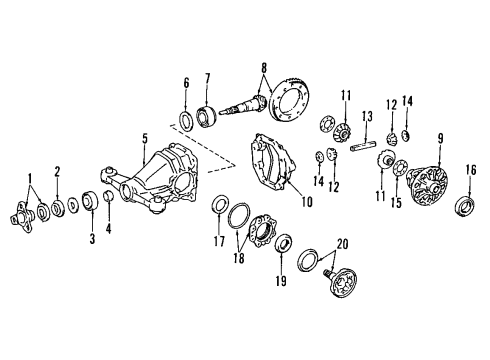 1993 Lexus GS300 Rear Axle, Axle Shafts & Joints, Differential, Drive Axles, Propeller Shaft Shaft Assy, Propeller W/Center Bearing Diagram for 37100-30420