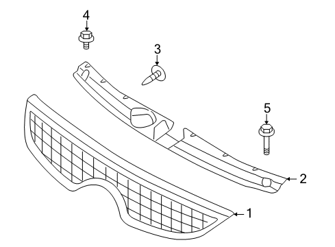 2010 Hyundai Veracruz Grille & Components Cover-Radiator Grille Upper Diagram for 86366-3J000