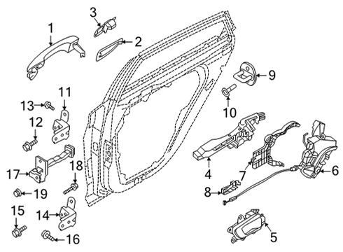 2020 Hyundai Sonata Rear Door Rear Power Window Sub Switch Assembly, Right Diagram for 93590-L1000-NNB