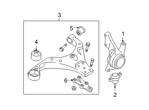 2006 Hyundai Tucson Front Suspension Components, Lower Control Arm, Stabilizer Bar Connector Diagram for 545412E000