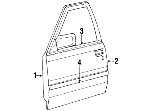 1994 Dodge Dakota Door & Components, Exterior Trim Molding-Door Diagram for TY13LX9AA