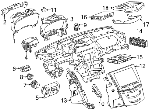2015 Cadillac CTS Ignition Lock Cluster Diagram for 23245890