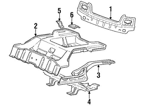 1991 Hyundai Excel Rear Body Panel-RR Floor Diagram for 65511-24300