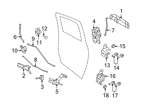 2012 Ram 3500 Rear Door Handle-Exterior Door Diagram for 1GH271WLAD