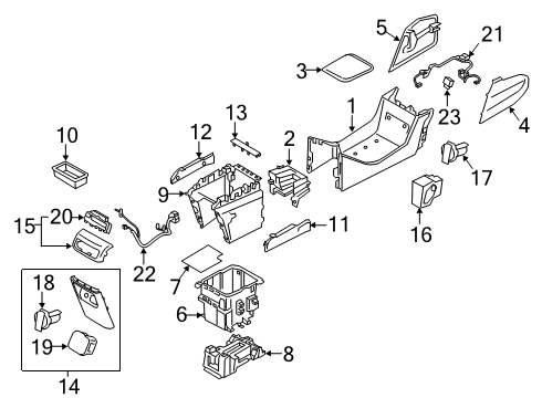 2022 Hyundai Palisade Auxiliary Heater & A/C Bracket Assembly-Floor Console RR Diagram for 84635-S8000