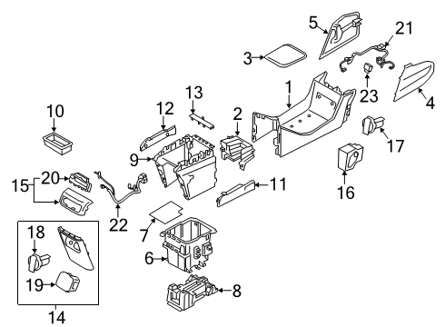 2022 Hyundai Palisade Auxiliary Heater & A/C Storage Box-Console Diagram for 84680-S8000-CA