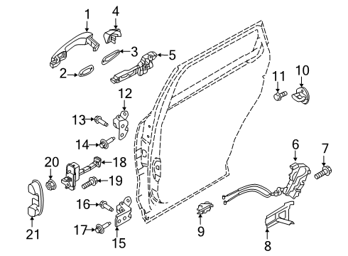 2020 Kia Telluride Rear Door Base Assembly-Rr Dr O/S Diagram for 83665S9000