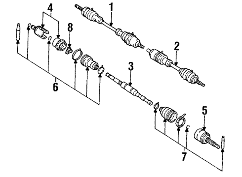 1990 Nissan Sentra Axle Shaft - Front Repair Kt Joint Diagram for 39712-02A26