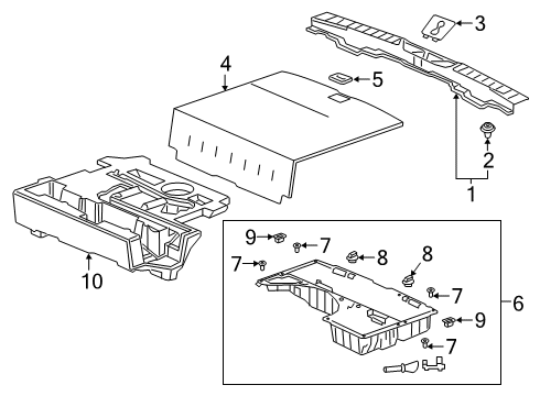 2021 Honda Passport Interior Trim - Rear Body TOOL BOX ASSY. TRUNK Diagram for 84540-TGS-A00