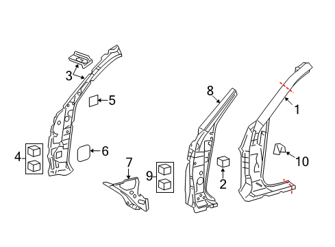 2015 Lexus LS460 Hinge Pillar Cover, Roof Side Inner Diagram for 61815-30120