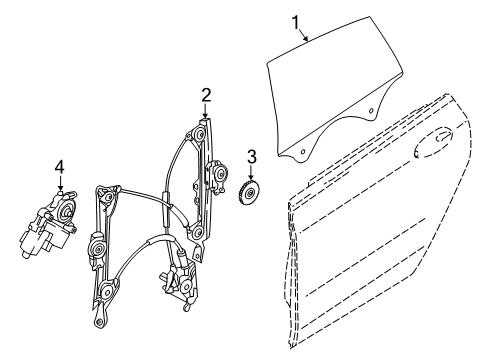 2018 BMW 640i xDrive Gran Turismo Rear Door - Glass & Hardware DRIVE, WINDOW LIFTER, REAR L Diagram for 61359448933