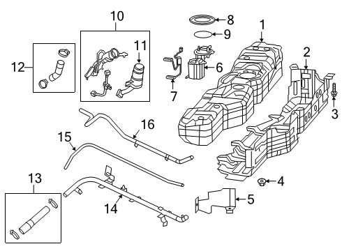 2022 Jeep Gladiator Fuel System Components Tube-Fuel Filler Diagram for 68334979AB