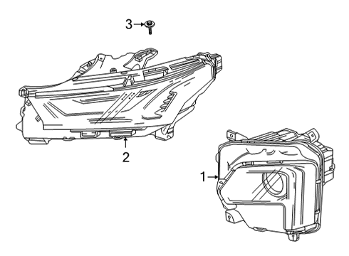 2022 Chevrolet Traverse Headlamp Components Headlamp Diagram for 85523706