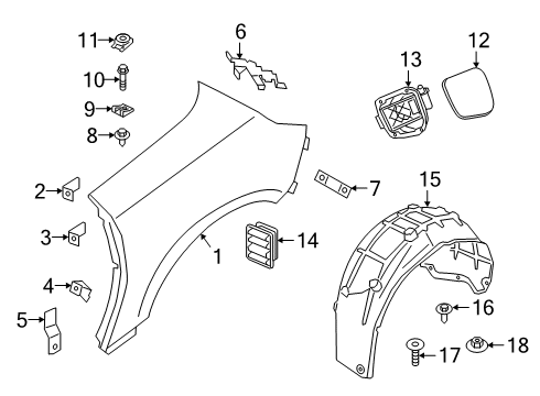 2019 BMW Z4 Quarter Panel & Components COVER, WHEELL HOUSING, REAR Diagram for 51717441904