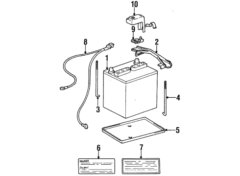 1997 Toyota Tercel Battery Clamp, Battery Hold Down Diagram for 74404-16110