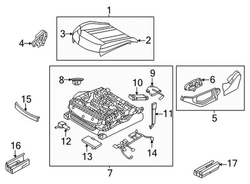 2021 Genesis G80 Heated Seats Motor Assembly-Slide Diagram for 88585J5100