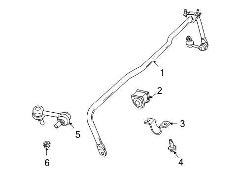 2013 Dodge Journey Stabilizer Bar & Components - Rear Bolt-HEXAGON Head Diagram for 6509396AA