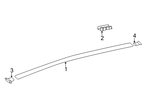 2000 Hyundai Accent Exterior Trim - Roof Piece-Roof Garnish End Front, LH Diagram for 87253-25000