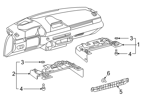 2021 Toyota GR Supra Instrument Panel Bracket Diagram for 73900-WAA05