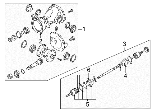 2007 Hyundai Tucson Axle & Differential - Rear Boot Kit-Rear Axle Wheel Side Diagram for 49509-2EA60