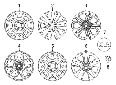 2016 Kia Forte5 Wheels, Covers & Trim Wheel Hub Cap Assembly Diagram for 52960A7100