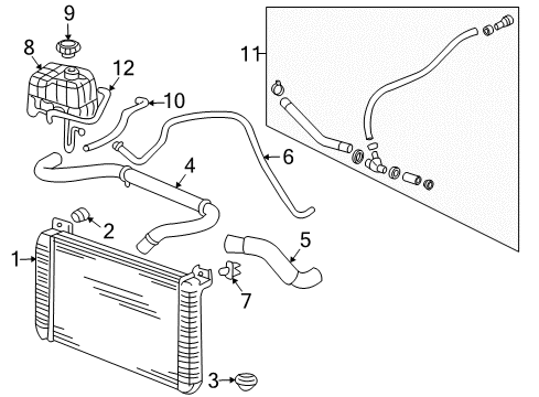 2005 Hummer H2 Radiator & Components Upper Hose Diagram for 10379176