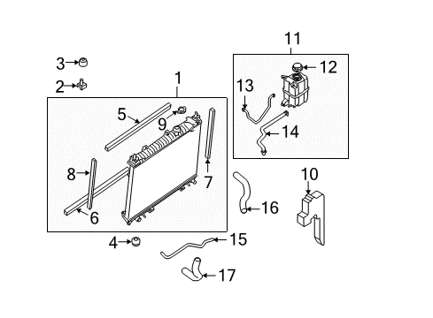 2008 Nissan Titan Radiator & Components Tank Assy-Reserve Diagram for 21710-9FF0A