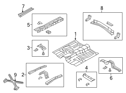 2011 Chrysler 200 Pillars, Rocker & Floor - Floor & Rails CROSSMEMBER-Front Floor Diagram for 5155115AC