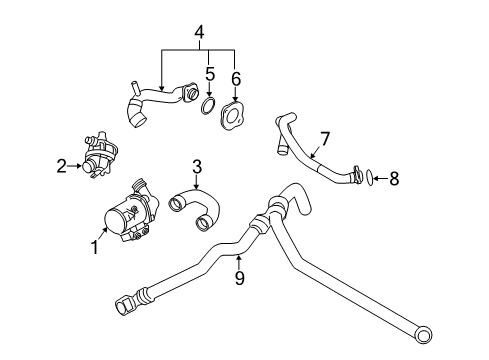 2011 BMW 528i Water Pump Thermostat Water Cooling Hose Diagram for 11537581063