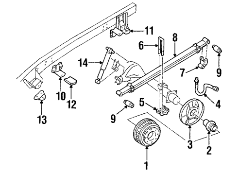 1990 GMC K1500 Rear Suspension Components Rear Spring Assembly Diagram for 15659738