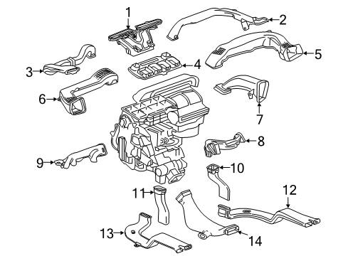 2017 GMC Acadia Ducts Defroster Duct Diagram for 23248192