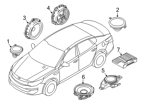 2019 Kia Optima Sound System Sub Woofer Speaker Assembly Diagram for 96380D4200