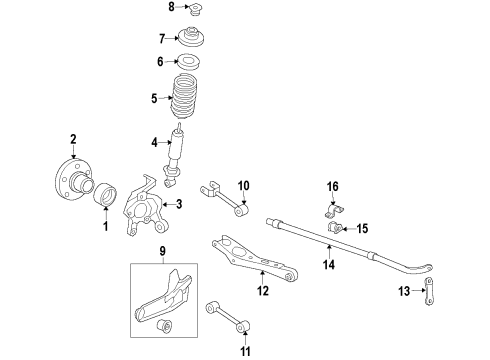 2007 Ford Explorer Sport Trac Rear Suspension Components, Lower Control Arm, Stabilizer Bar Stabilizer Bar Diagram for 7A2Z-5A772-A