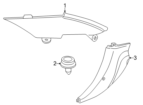 2002 BMW Z3 Interior Trim - Quarter Panels Trim Panel Column, Rear Right Diagram for 51138400152