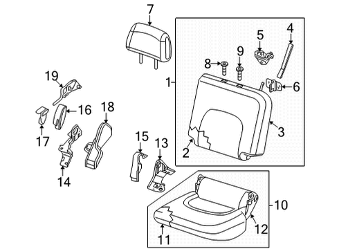 2022 Nissan Frontier Rear Seat Components PAD ASSY-CUSHION, REAR SEAT LH Diagram for 88361-9BU0C