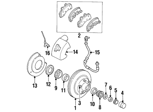 1995 Dodge Ram 1500 Front Brakes Cup-Wheel Bearing Diagram for 4746921