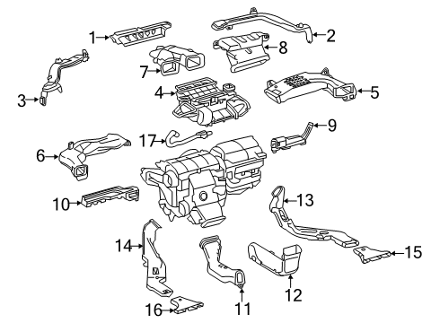 2022 Lexus RX450hL Ducts Duct, Console Box, No Diagram for 58862-48120