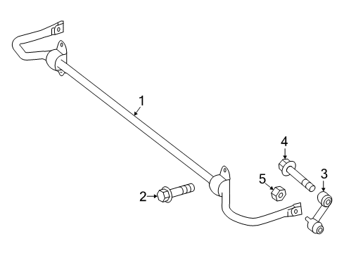 2017 Infiniti QX30 Stabilizer Bar & Components - Rear Nut Diagram for N5020-5DB2E