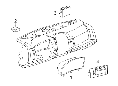 2006 Cadillac CTS Cluster & Switches Heater & Air Conditioner Control Assembly Diagram for 21998814