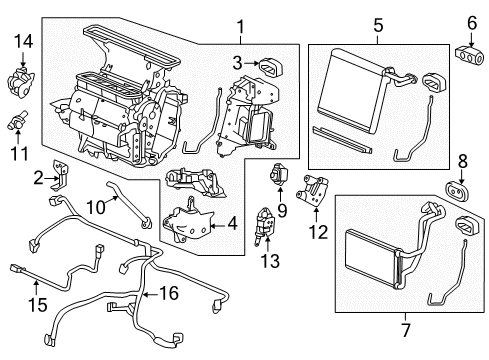2017 Honda Accord Switches & Sensors Core Sub-Assembly, Heater Diagram for 79115-T2F-A01