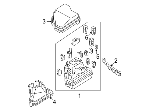 2010 Honda Civic Electrical Components Cover, Relay Box (Upper) Diagram for 38256-SVA-A22