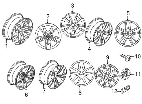 2022 BMW M440i xDrive Wheels Disc Wheel Light Alloy Ceriu Diagram for 36118089894