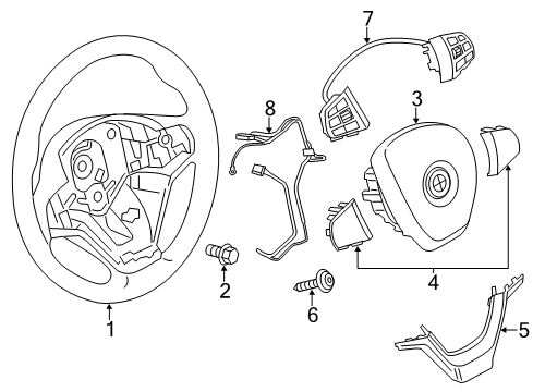 2017 BMW X4 Steering Column & Wheel, Steering Gear & Linkage Sport Multifunct Steering Wheel Switch Diagram for 61319270260