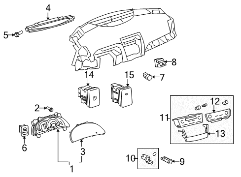 2007 Toyota Camry Instruments & Gauges Meter Assy, Combination Diagram for 83800-06G40