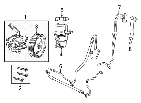 2011 Dodge Durango P/S Pump & Hoses, Steering Gear & Linkage Hose-Power Steering Pressure Diagram for 52124648AI